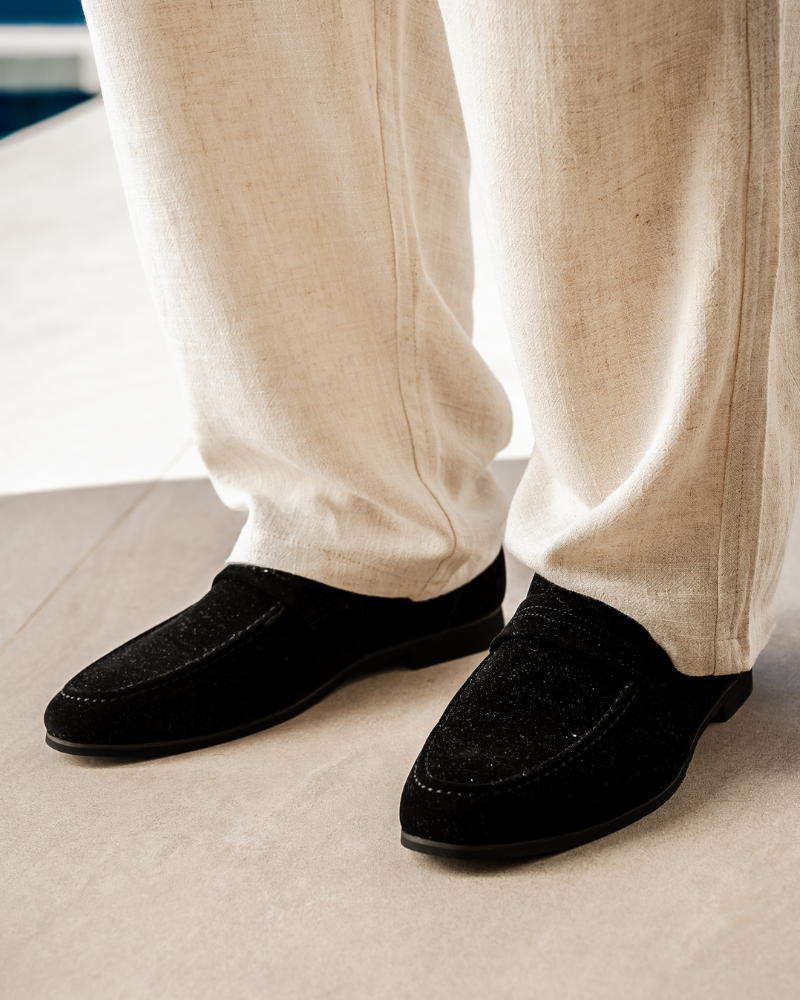 Oude Geld Suède Penny Loafers